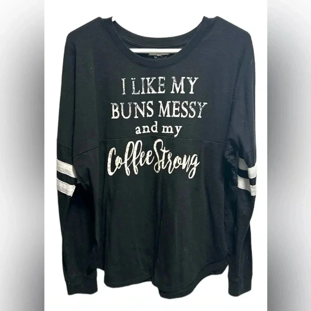 Maurice’s coffee graffic long sleeve top.